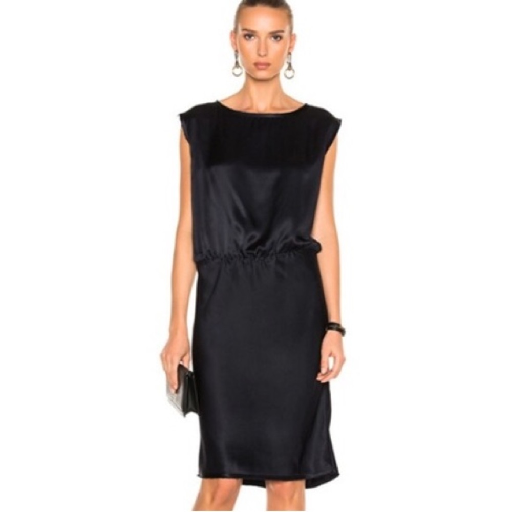Nili Lotan Eva Midnight Blue Silk Midi Dress